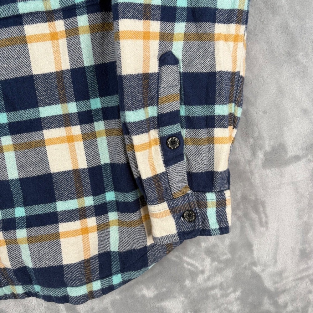 Columbia PFG Flannel Shirt Shacket Jacket Men XL Fleece Lined Plaid Blue Outdoor - Picture 7 of 16